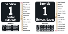 Horarios servicio 1