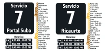 Horarios  servicio 7