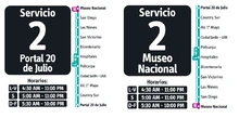 Horarios ruta fácil 2