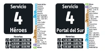 Horarios ruta fácil 4