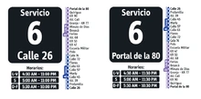 Horarios servicio fácil 6