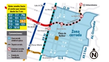 Mapa rutas zonales visita del papa