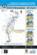 Mapa del E44 a partir del 4 de diciembre