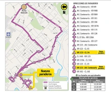 Recorrido de la ruta alimentadora 16-7