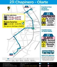 Ajuste del horario ruta 23