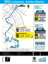 Ajuste del horario ruta 552