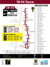 Cambio de horario ruta especial 18-14