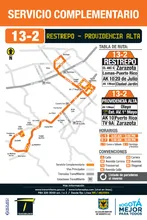 Mapa del recorrido ruta complementaria 13-2