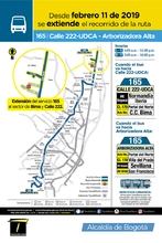 Mapa de la ruta 165