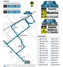 Mapa de la ruta N11