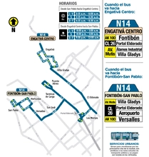 Mapa de la ruta N14