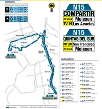 Mapa de la ruta N15