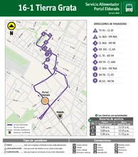 Mapa de la ruta 16-1