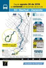 Mapa de la ruta 60 Bachué Zarazota