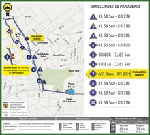 Mapa de la ruta alimentadora 10-1