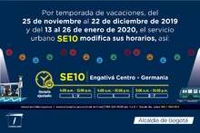 SE10 Engativá Centro Germania horario ajustado para navidad