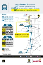 Recorrido de la ruta 927