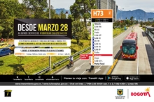 Servicio H73 Toberín - Portal Tunal presenta novedad en su recorrido