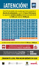 Servicios urbanos  durante la cuarentena y sus horarios