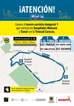 Ruta 1, servicio urbano Hospital Tunal - Hospital Meissen