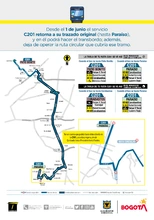 Mapa con cambios operacionales C201