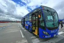 Bus del SITP con gas entregado