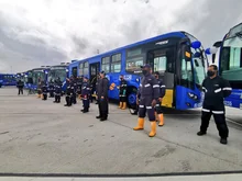 Algunos buses nuevos del SITP 