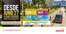 Servicios C30 – G30 y el M47 – G47, ahora serán operados por buses biarticulados