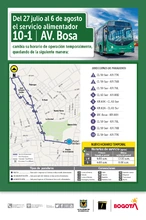 Mapa de  la ruta 10-1 novedad en paraderos