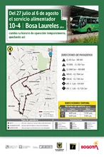 Mapa de  la ruta 10-4 hora pico con novedad en su recorrido