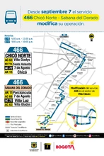 Cambio operacional de la ruta zonal 466