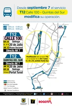 Cambio operacional de la ruta zonal T12