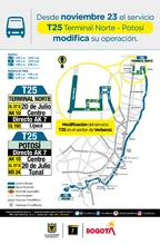 Desde el 23 de noviembre la ruta T25 Terminal Norte – Potosí modifica su ruta