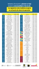 Rutas que modificaran su horario este fin de año