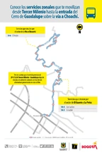 Con estas rutas puedes movilizarte entre el sector de Tercer Milenio y la entrada del cerro de Guadalupe vía Choachí