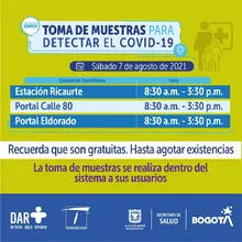 Puntos para tomar prueba COVID 19 en estaciones