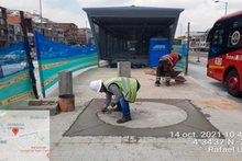 Inicio de obra en la estación Quiroga exterior