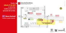 Plano de estación Banderas novedad