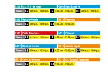 Rutas zonales que salen de los sectores del San Critóbal, Américas, Bosa y Usme