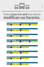 servicio zonales cambio de horario